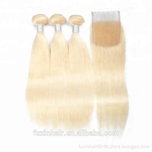 Xuchang Fuxin Manufacturer Blonde Brazilian Hair Extensions Remy Hair Wholesale Mink Large Stock, Accepted Large Quantity Order